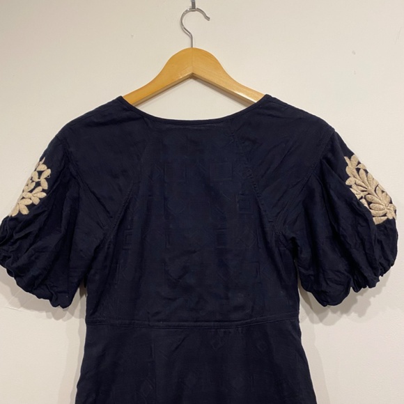 Anthropologie Orla Mini Embroidered Black Dress - Picture 8 of 8